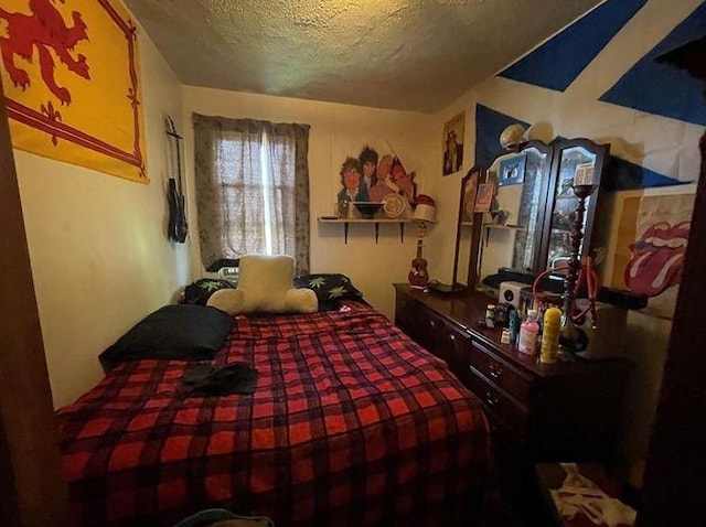 bedroom with a textured ceiling