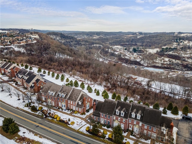 view of snowy aerial view