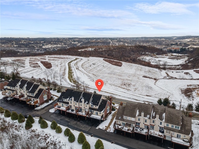 view of snowy aerial view