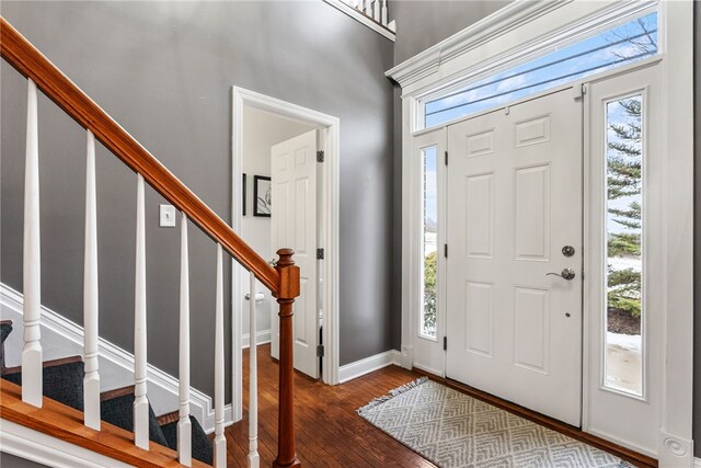 entryway featuring dark hardwood / wood-style flooring