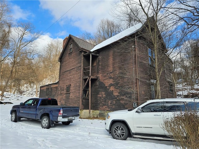 view of snowy exterior