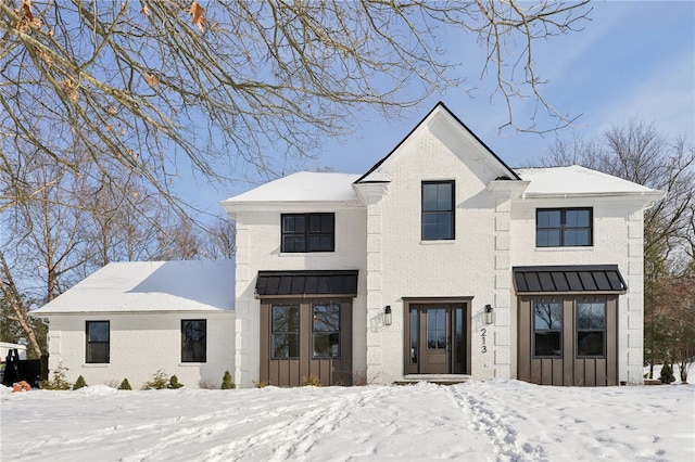 view of modern inspired farmhouse