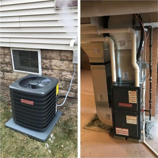 448 Baldwin Ave, Sharon, PA 16146 - detailed view of central AC and heating unit