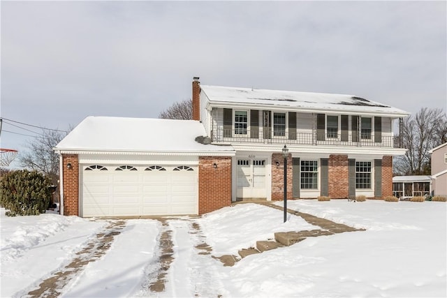 view of front property with a garage