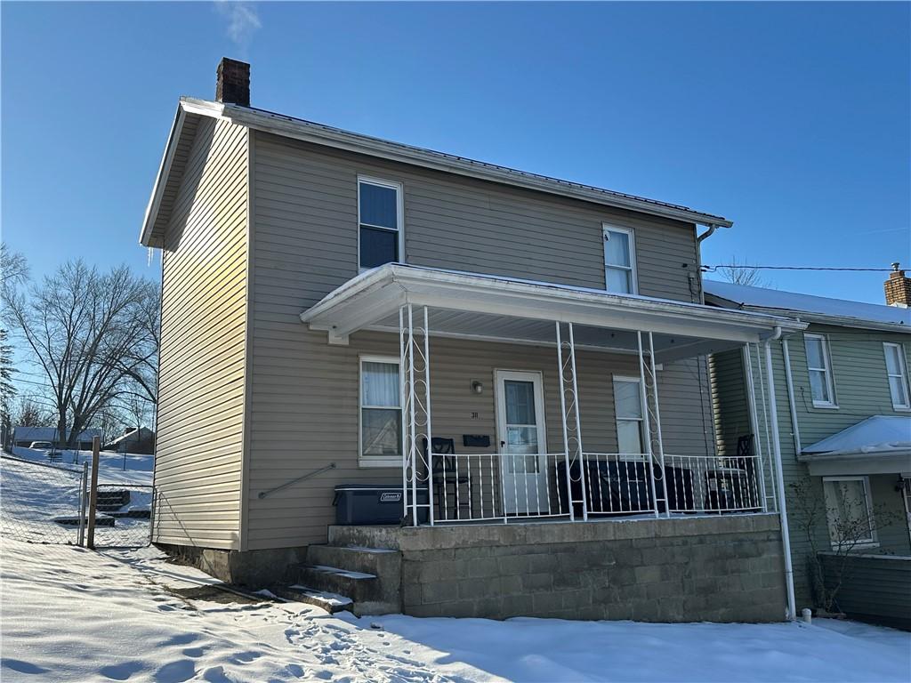 view of front of property with covered porch