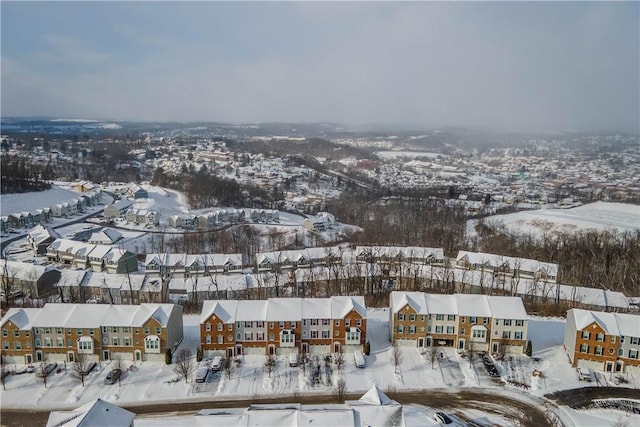 view of snowy aerial view