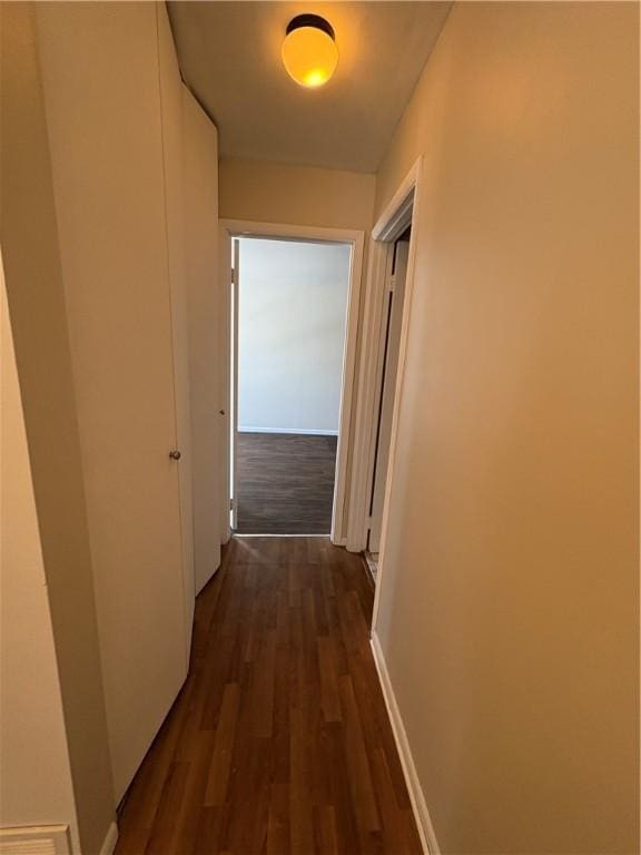 hall featuring dark hardwood / wood-style flooring