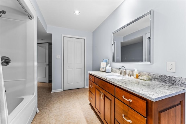 252 Latonka Dr, Jackson Twp Mer, PA 16137 - bathroom with tile patterned floors, baseboards, and vanity