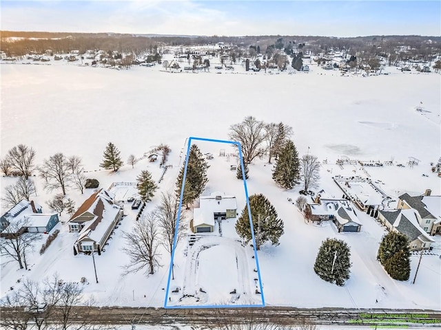 view of snowy aerial view