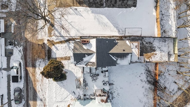 view of snowy aerial view