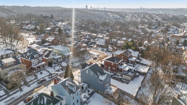 view of snowy aerial view