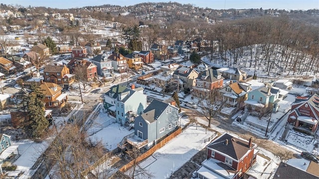 view of snowy aerial view