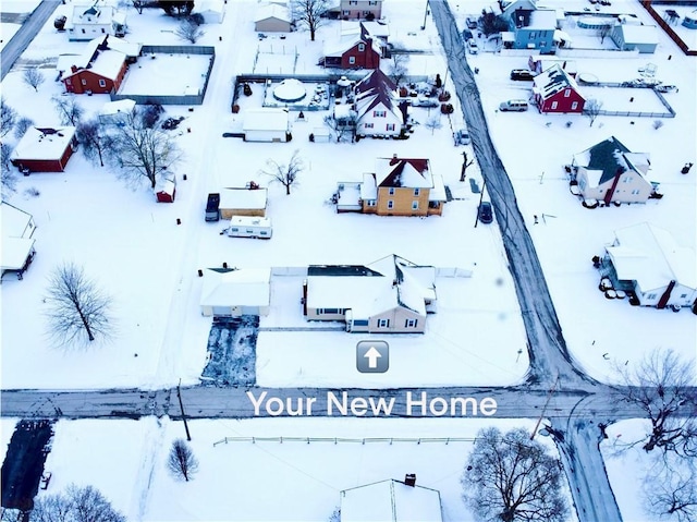 view of snowy aerial view