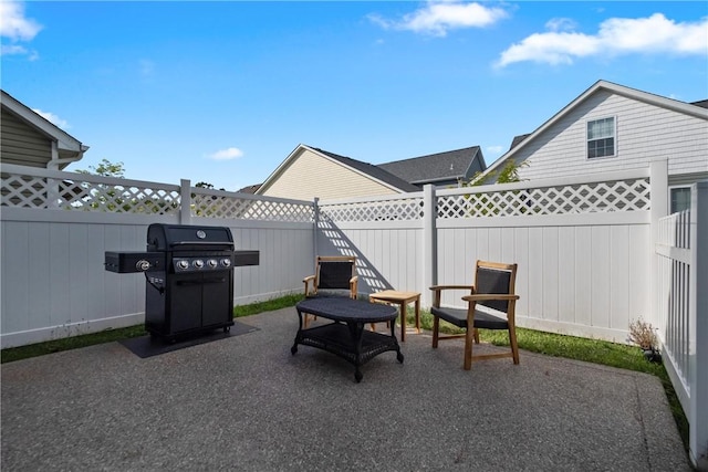 view of patio with grilling area