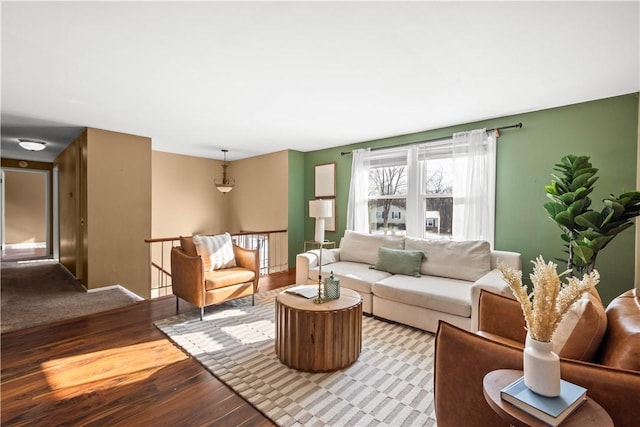 living room with light wood-type flooring