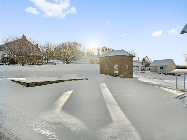 view of snowy yard