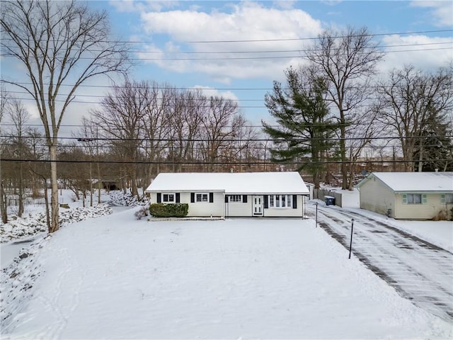 view of single story home