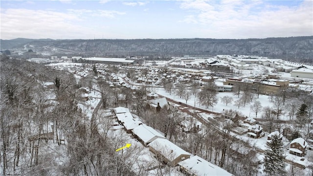 view of snowy aerial view