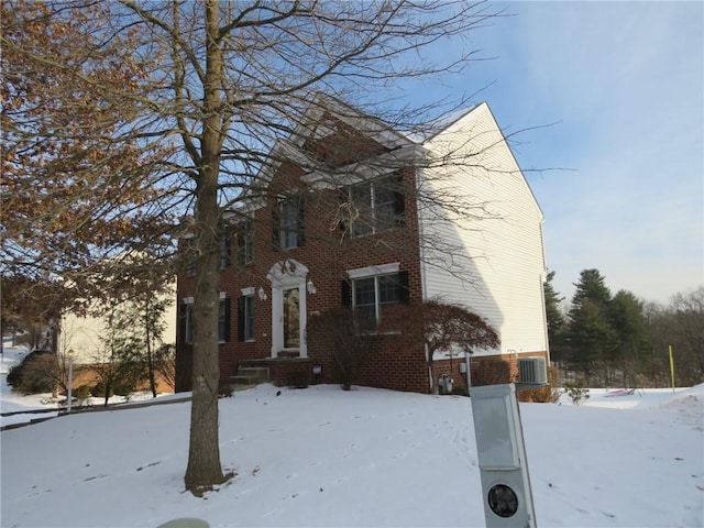 view of snow covered exterior