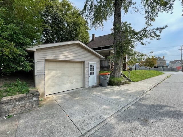 view of garage