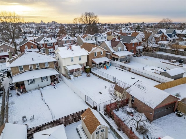 view of snowy aerial view