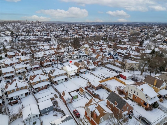 view of snowy aerial view