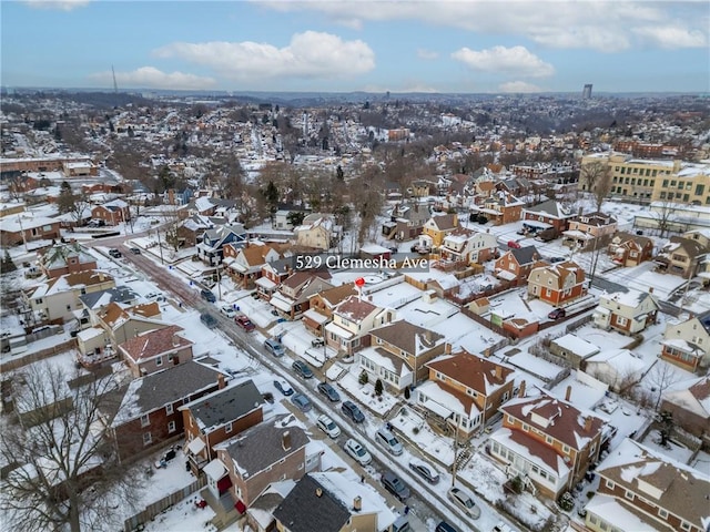 view of snowy aerial view