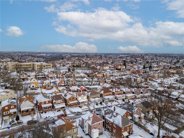 view of snowy aerial view