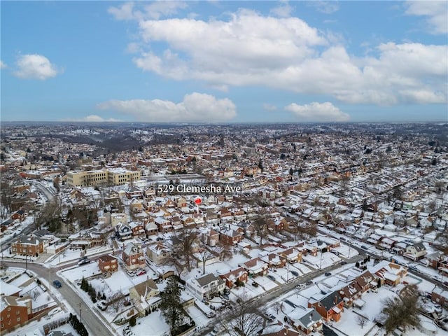 view of snowy aerial view