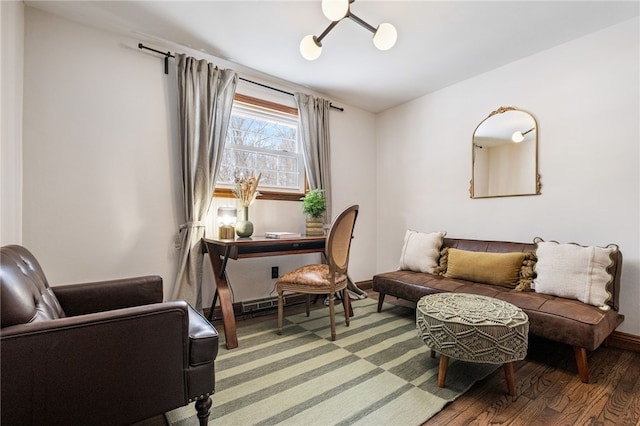 sitting room featuring wood-type flooring