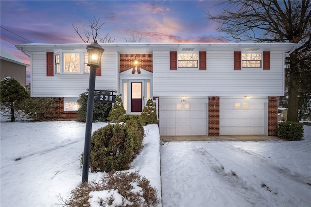 bi-level home with a garage