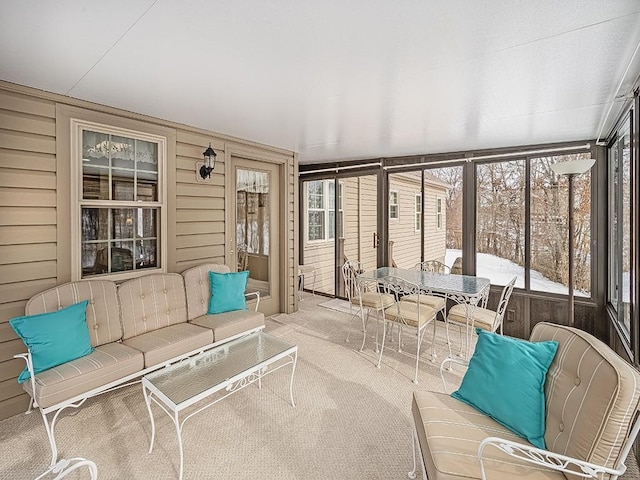 view of unfurnished sunroom