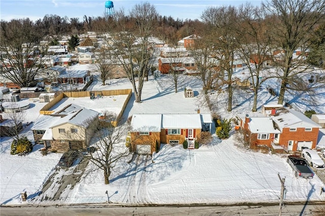 view of snowy aerial view