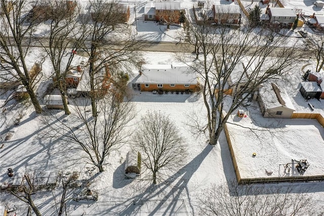 view of snowy aerial view