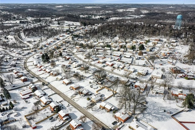 view of snowy aerial view