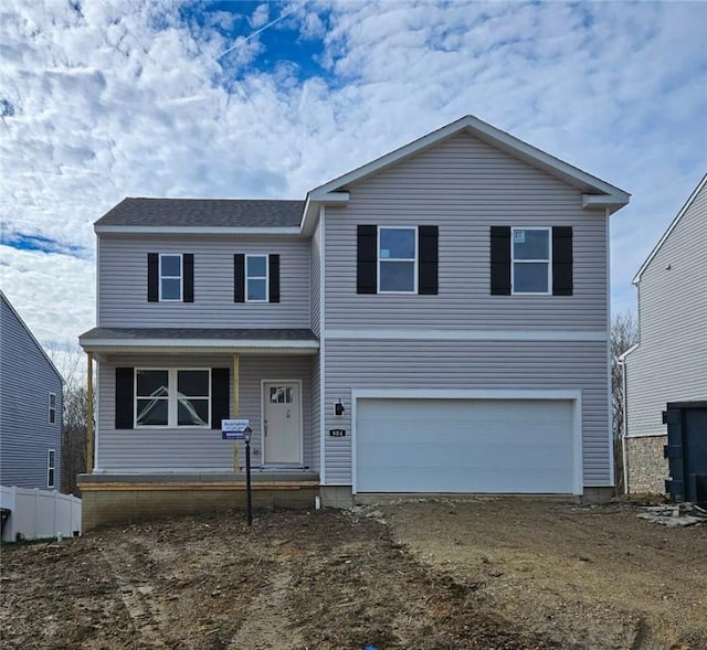 view of front facade featuring a garage