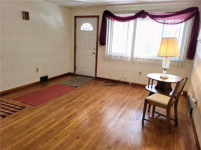 entryway with hardwood / wood-style floors