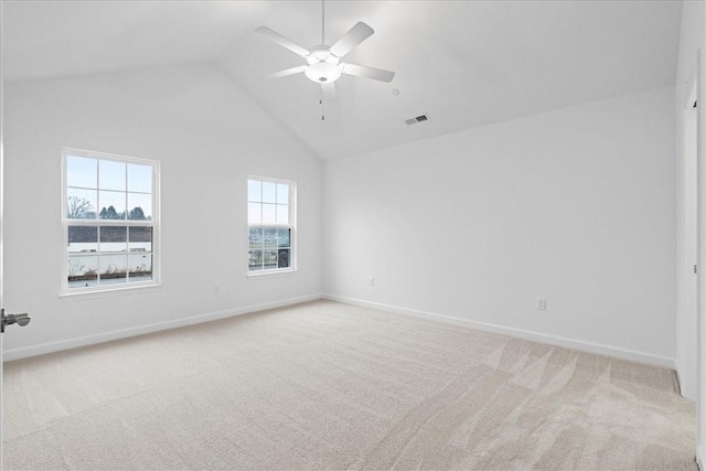 1261 Sandy Ridge Dr, Buffalo Twp, PA 16055 - carpeted spare room featuring vaulted ceiling and ceiling fan