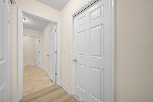 hall featuring light wood-type flooring