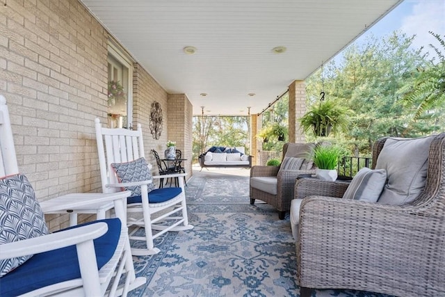 view of patio / terrace featuring an outdoor hangout area