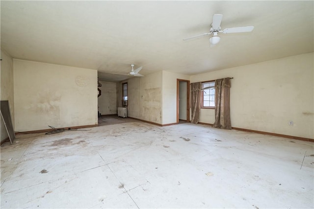 spare room featuring ceiling fan