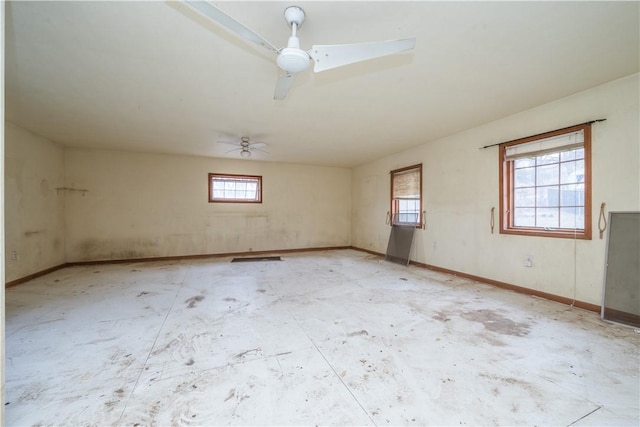 spare room featuring ceiling fan