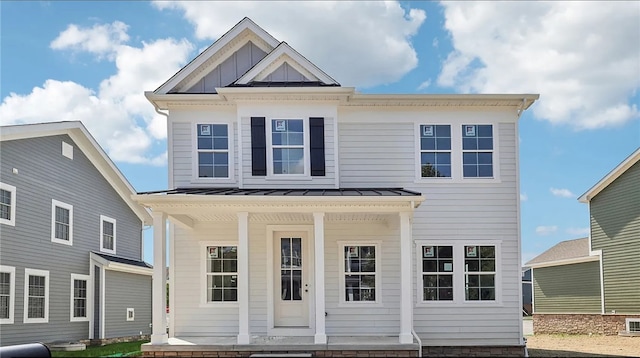 view of front of property with a porch