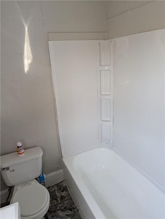 14 2nd Ave, Pt Marion, PA 15474 - bathroom with marble finish floor, toilet, baseboards, a shower, and a tub