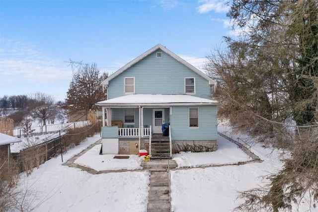 view of front of property with covered porch