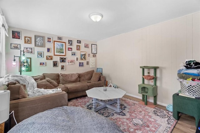 living room featuring wood-type flooring