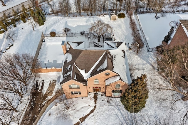 view of snowy aerial view