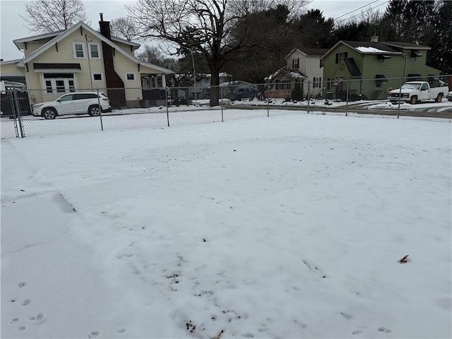 view of snowy yard