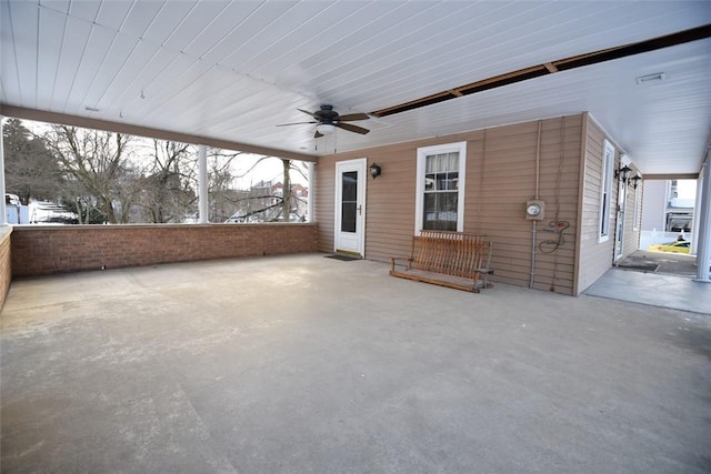 view of patio / terrace featuring ceiling fan