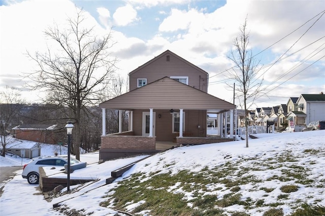 view of front of home featuring a porch